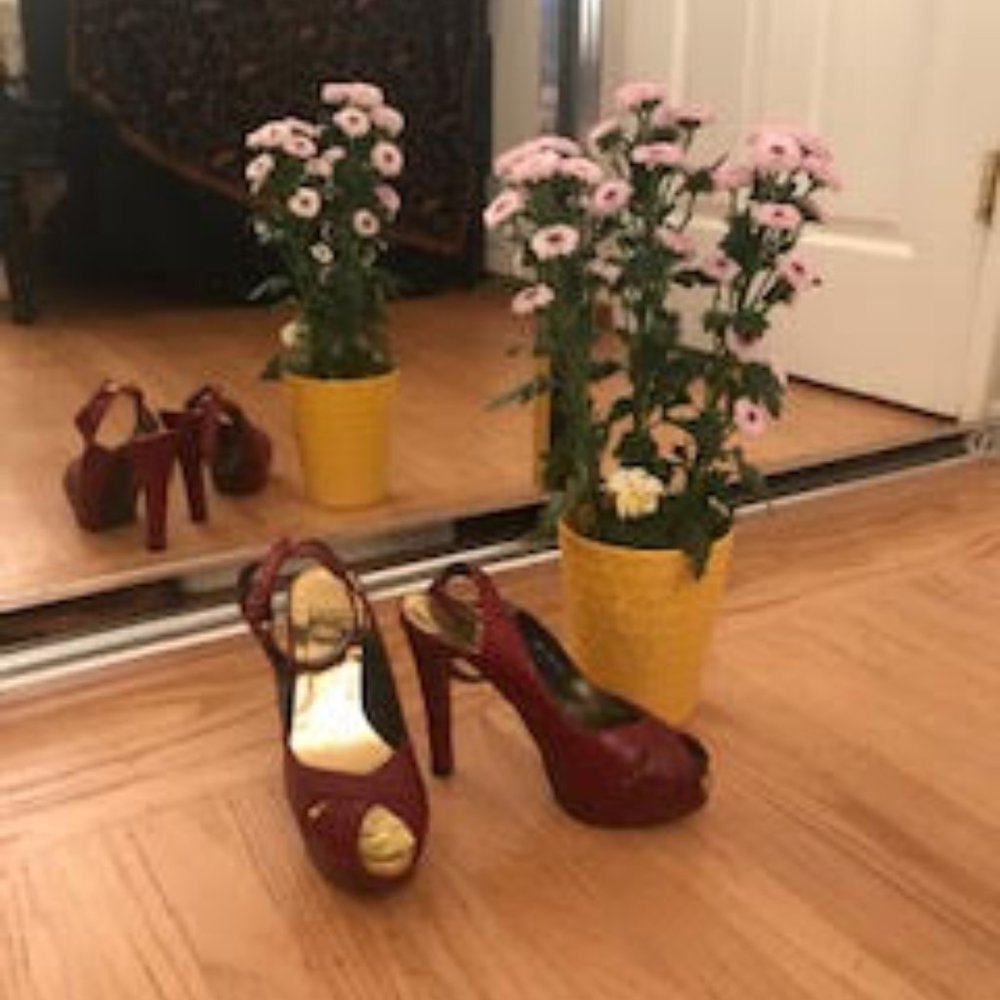 Stuart Weitzman platform heels with ankle straps